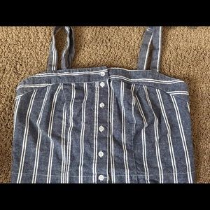 Button down tank top cropped